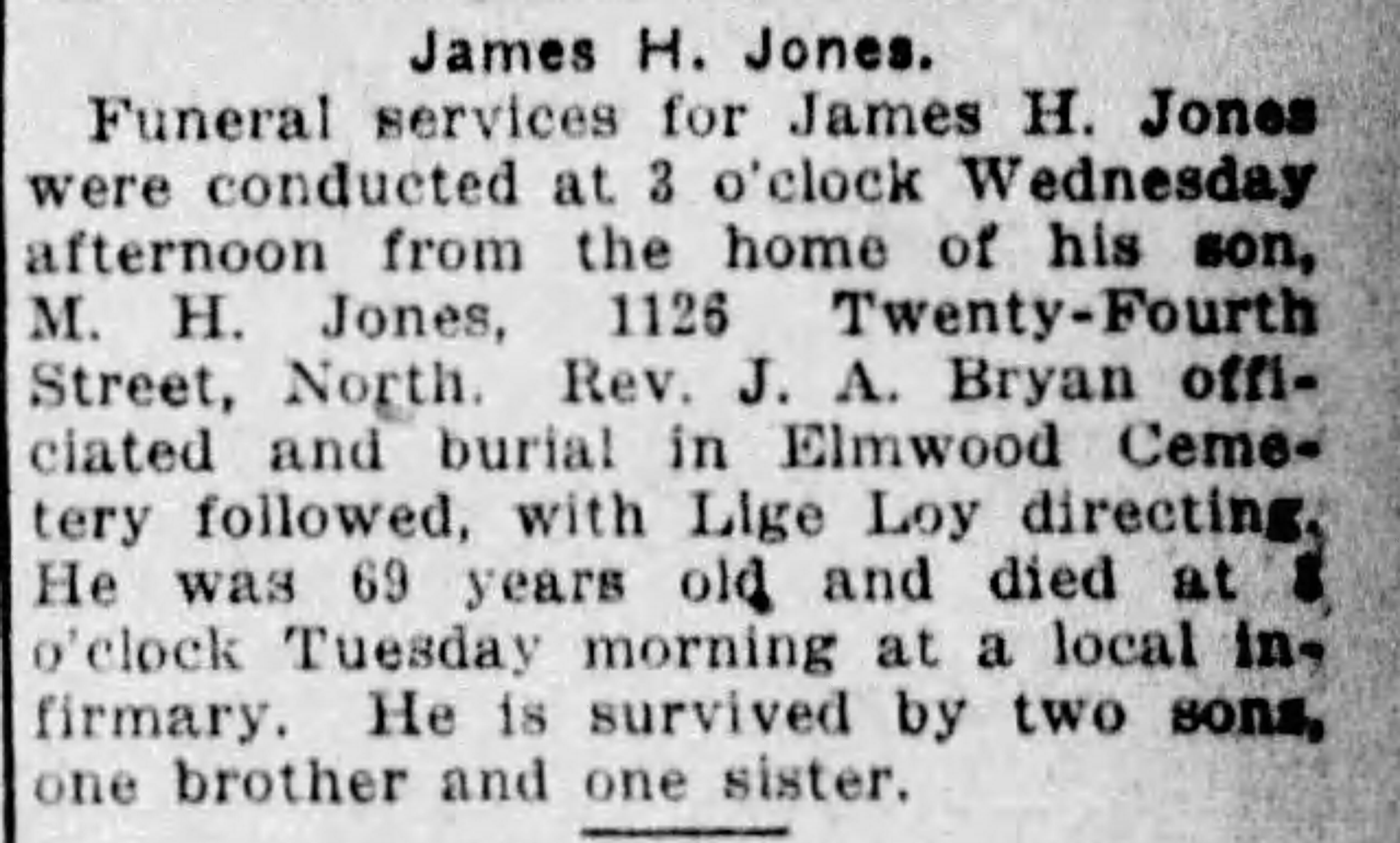 James H. Jones obituary